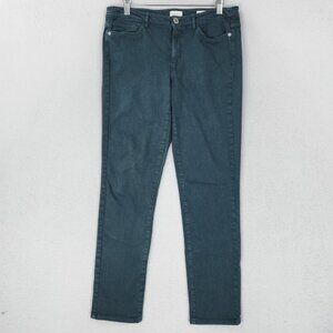 J Jill Jeans Womens 6 Green Boyfriend Straight Leg Mid Rise Ankle Stretch Denim